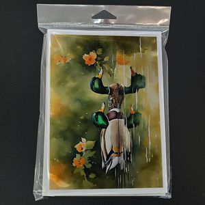 Mallard Whimsical A7 Tamaño 5x7 Tarjetas de notas en blanco Paquete de 8 tarjetas de felicitación con sobres - Product Image 3