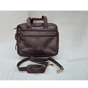 Genuine Leather Laptop Briefcase Waterproof Business Travel Portable Large Capacity Zipper <b>PC</b> Case - Product Image 1