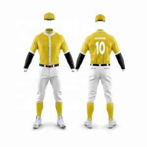 Maillot de baseball personnalisé pour hommes avec nom et numéros d'équipe, respirant, séchage rapide, grande taille, col rond, uniforme de sport actif - Product Image 3