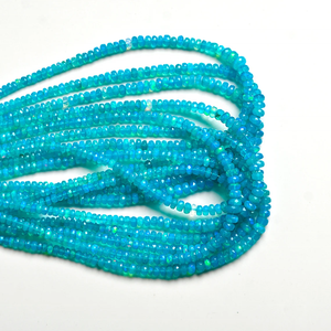 TOP QUALITY Paraiba <b>Blue</b> Ethiopian <b>Opal</b> Faceted Rondelle Beads Natural Gemstone for Jewelry Making - Product Image 3