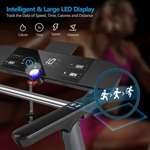 Folding Home Treadmill - Electric, Heart Rate <b>Monitor</b>, Quiet Motor, Adjustable Speed & Fatigued Button Compact Storage - Product Image 6