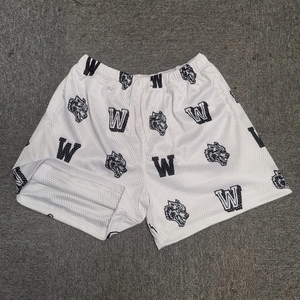 Shorts Deportivos de Malla Morada para Mujer con Logotipo W y Estampado de Tigre, Cintura con Cordón Ajustable, Estilo Deportivo, Transpirables - Product Image 4