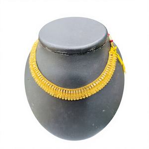 Collar con Colgante de Oro Sólido de 22K para Mujer, Joyería de Boda Tradicional India, Certificado BIS, Oro Puro - Product Image 1