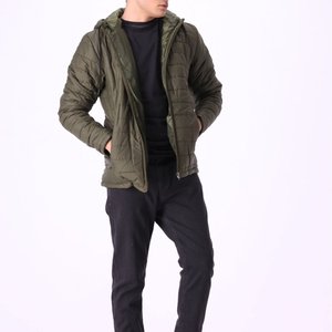 Customizable <b>Men's</b> Hooded Puffer <b>Jacket</b> with <b>Long</b> Zip and Multiple Pockets For Winter Use - Product Image 5