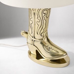 Luxury Cowboy Boot <b>Table</b> Lamp Western Traditional Design Aluminium <b>Gold</b> Finish Novelty <b>Bedside</b> Lamp Office Use QUALITY - Product Image 6
