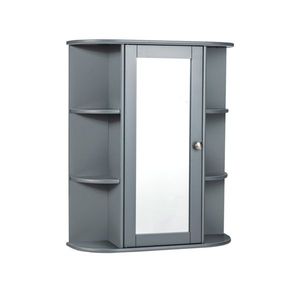 Armadietto da Parete Grigio per Specchi da Bagno - Product Image 1