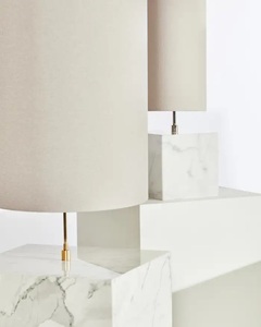 Modern Marble <b>Table</b> Lamp With Sleek Cylindrical Shade And Refined Contemporary Decorative Lighting Appeal - Product Image 2