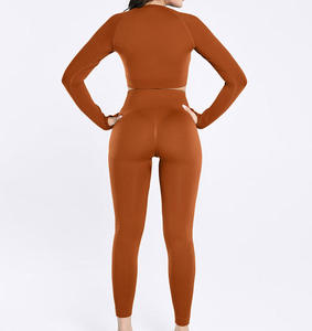 Ensemble de yoga pour femme, tenue de sport, haut asymétrique à une épaule, legging taille haute longueur intégrale, respirant et antibactérien - Product Image 6