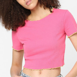 Cheap Wholesale Breathable Casual Short Sleeve <b>Crop</b> <b>Top</b> T-shirt Slim Fit Blank Custom Women <b>Crop</b> <b>Top</b> - Product Image 1