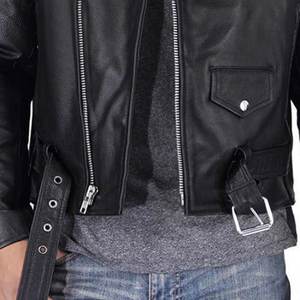 Veste en cuir vintage noire personnalisée avec fermeture éclair pour hommes, style streetwear, haute qualité, idéale pour l'hiver, vente en gros - Product Image 5