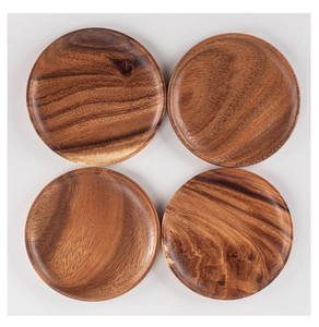 ชุดจานไม้แท้ 100% จานไม้ทรงกลมแบบกำหนดเอง ทำจากไม้กระถินเทศ ราคาขายส่ง - Product Image 6