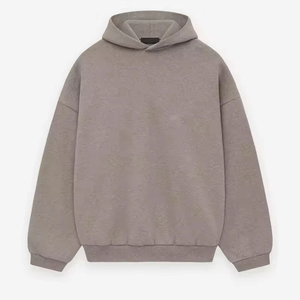 Sweat-shirt à capuche thermique doublé surdimensionné pour homme, en tricot gaufré au crochet avec motif lettres, en laine peignée, collection automne, personnalisé, vente en gros - Product Image 6