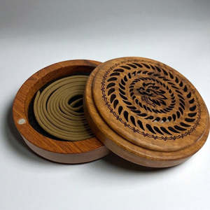 Boîte à encens ronde en bois avec doublure ignifuge - Vente en gros WCB - Product Image 2