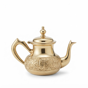 Authentic Moroccan Brass Teapot Hand Engraved Islamic Arab Brass <b>Tea</b> Kettle Antique Gooseneck Coffee <b>Pot</b> Tabletop Teaware - Product Image 1