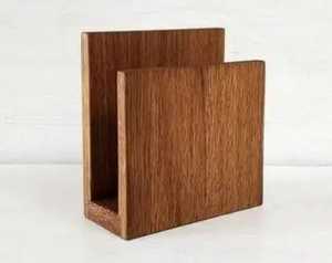 Wooden Magazine Holder Rectangular Shape Upright Slot Natural Grain Finish Minimalist File Organizer Desk Storage Accessory - Product Image 1