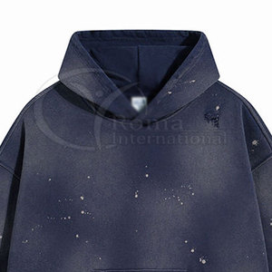 เสื้อฮู้ดดี้ผ้าฟลีซคอตตอนหนานุ่มสำหรับผู้ชาย สไตล์ลำลอง ตกแต่งด้วยโลโก้แบบกำหนดเองและคริสตัล  ผลิตโดยผู้ผลิต OEM ขายส่งจำนวนมาก - Product Image 3