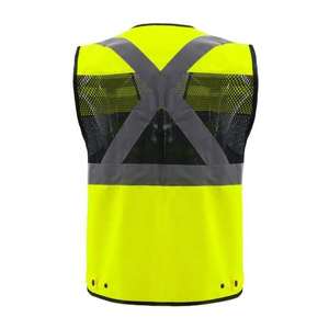 Vêtements de travail multi-poches respirants unisexes, gilet de sécurité haute visibilité avec logo personnalisé - Product Image 2
