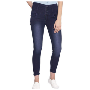 Jean pour Femme - Jean Droit Grande Taille Pantalon Taille Haute Skinny Nouvelle Tendance avec Lavage Déchiré à Bas Prix - Product Image 4