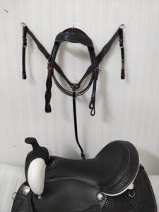 Silla de Montar Occidental de Cuero Suave ADEEFA, Diseño Popular para Carreras de Caballos, Tamaños 12"-18", Hecha a Mano, Negra, Precio al por Mayor - Product Image 2
