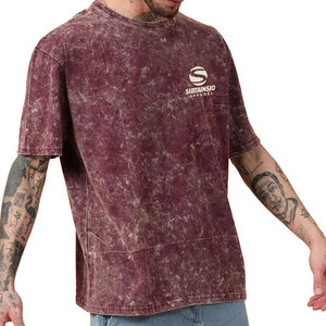 T-shirts en coton délavé à l'acide personnalisés en gros, T-shirts à épaules tombantes délavés à l'acide - Product Image 5