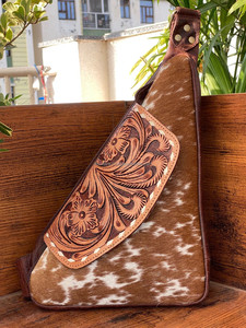 Bolso de pecho multifunción para mujer, portátil, de cuero de vaca genuino, para exteriores, a precio al por mayor - Product Image 2