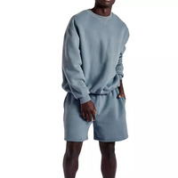 Ensemble de survêtement décontracté en molleton de coton tricoté sur mesure, col rond, séchage rapide, avec logo brodé, pour homme