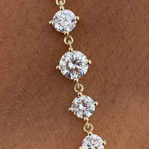 Silver <b>Rose</b> Gold Plated Moissanite Tennis Bracelet Brilliant Cut Channel Setting Geometric Design Trendy Unisex GRA Certified - Product Image 2