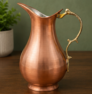 Carafe en cuivre avec poignée en laiton, design vintage, pour la salle à manger, carafe turque vintage de haute qualité et grande capacité - Product Image 2