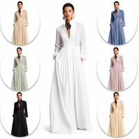 Robe midi en mousseline blanche - Robe longue élégante de style bohème à col montant pour femme, doublure en coton doux uni, robe évasée, écologique