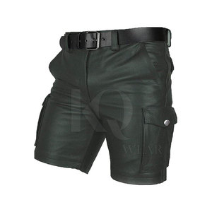 Shorts en cuir pour homme avec fermeture éclair, style décontracté, écologiques et respirants - Product Image 3