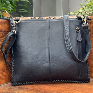 Famous Brand Elegant Fashion Tooled Genuine Leather Envelope Design Handbag Hair-On Leather Turquoise Stone Women's Shoulder <b>Bag</b> - Product Image 3