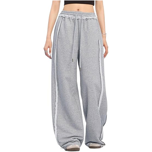 Pantalon de survêtement unisexe ample à jambe large, coupe décontractée, style streetwear, impression de logo personnalisé, broderie, fournisseur OEM - Product Image 1