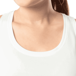 Camiseta sin mangas de punto blanca para mujer, transpirable, de color liso, informal, sin mangas, de longitud regular, material de poliéster - Product Image 4