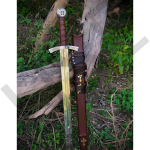 Épée des Templiers faite à la main, The Accolade, en acier inoxydable de haute qualité avec fourreau en cuir - Product Image 3