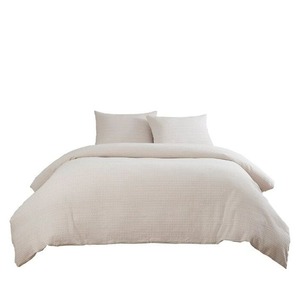 Juego de ropa de cama de algodón orgánico GOTS de alta calidad de cuatro piezas 400TC patrón sólido artículo caliente transpirable comercial de Vietnam - Product Image 2