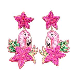 Pendientes Artesanales Bordados con Forma de Flor Multicolor, Joyería Boho, Trabajo Intrincado con Hilo, Ligeros, para Fiesta, Estilo Cristiano - Product Image 1