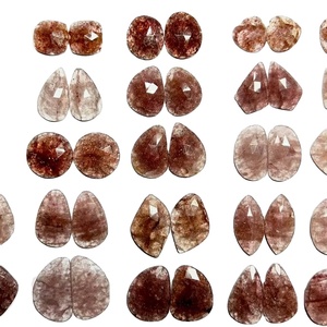 TASBIYA GEMS Piedras Preciosas de Piedra Solar Naranja Natural, Corte Rosa, Facetadas por un Lado, Piedras Sueltas de 150 Quilates, Tamaños Variados para la Creación de Joyas - Product Image 1