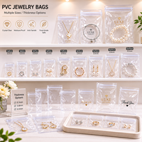 Sac en PVC refermable avec fermeture éclair givrée, personnalisable avec logo, pour emballage de bijoux