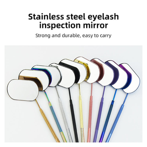 Herramientas de Injerto de Pestañas con Diseño Encantador, Espejo Cuadrado Plateado para Extensión de Pestañas, Espejo de Mano de Acero Inoxidable para Ver las Pestañas - Product Image 3