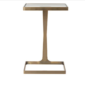 โต๊ะข้างทองเหลืองหน้าหินอ่อน ฐานโลหะชุบทอง - Product Image 4