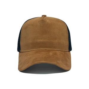 Suede 5 Panel Snapback Mesh <b>Hats</b> High Quality Distressed Wholesale Trucker Cap Custom logo Baseball Sports Caps - Product Image 4