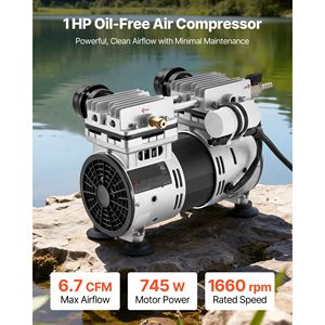 Aeratore per laghetto con compressore d'aria da 1 HP, 6.7CFM, per laghetti fino a 3 acri, protezione da surriscaldamento con valvola anti-riflusso 74 - Product Image 2