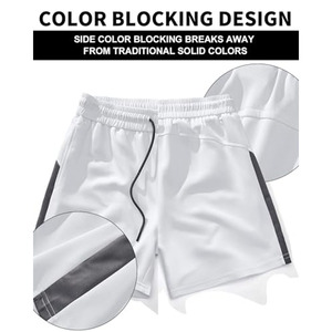 Shorts de sport pour homme, coupe ajustée, séchage rapide, avec logo personnalisé, taille élastique, couleur unie, pour la course à pied et la gym. - Product Image 3