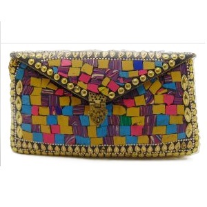Sac de soirée de luxe en mosaïque métallique avec chaîne, pochette à rabat, sac à main pour mariage, fête ou usage quotidien, fabriqué à la main avec une grande qualité - Product Image 3