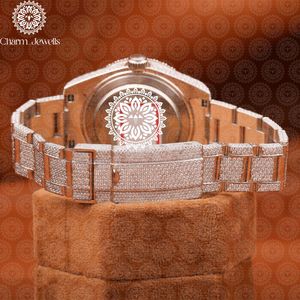 Montre de luxe pour femme Charm_Jewells avec bracelet en acier inoxydable, cadran rond, mouvement à quartz analogique, 38 mm, bijoux de mode - Product Image 3