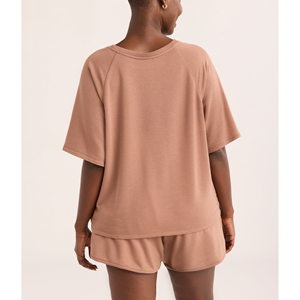 Conjunto de Verano para Mujer, Personalizado, 360 Gramos, Poliéster/Algodón, Felpa Transpirable, Estilo Informal, Talla Grande, Camiseta y Pantalones Cortos, 2 Piezas - Product Image 5