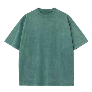 เสื้อยืดสำหรับผู้ชายซักกรดสไตล์วินเทจธรรมดาธรรมดาธรรมดาผ้าฝ้ายทำจากกรดซักเสื้อยืดขนาดใหญ่สำหรับผู้ชาย - Product Image 1