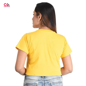 Top Corto Moderno y Elegante para Mujer, Top Corto de Algodón con Estampado Sólido, Camiseta Corta de Verano para Mujer, Camisetas Cortas de Manga Corta para Mujer - Product Image 3