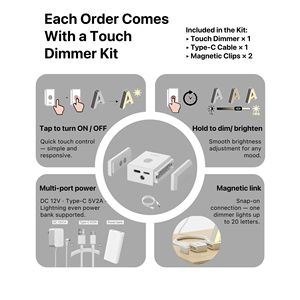 Juego de Letras Magnéticas LED Personalizadas con Iluminación, de 4 a 10 Letras, con Kit de Atenuación Táctil, Tablero de Luz Regulable - Product Image 3