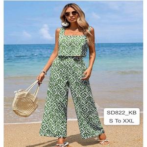 ชุดคลุมนอนฤดูร้อนผ้าชีฟองผสมสแปนเด็กซ์/คอตตอน ดีไซน์หรูหราทันสมัย เป็นมิตรกับสิ่งแวดล้อม สำหรับวัยรุ่น ชุด 2 ชิ้น พร้อมเชือกผูกโลโก้ด้านหน้า - Product Image 1